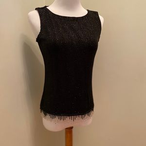 JBS Ltd Sparkle evening top with beaded fringe